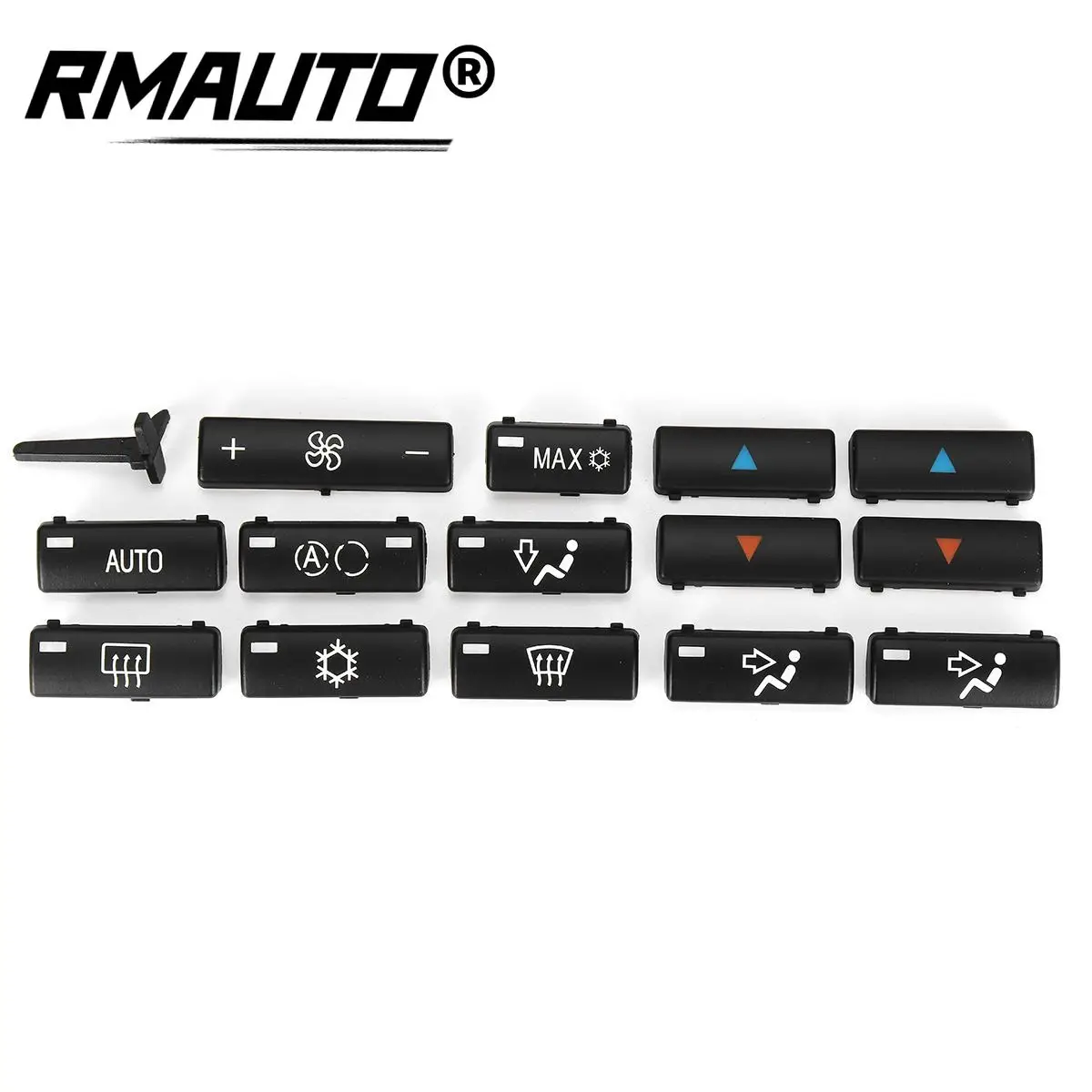 

14 Button Key Caps Replacement Climate A/C Control Control Panel Switch Buttons Cover Caps For BMW E39 E53 525i 530i 540i M5 X5