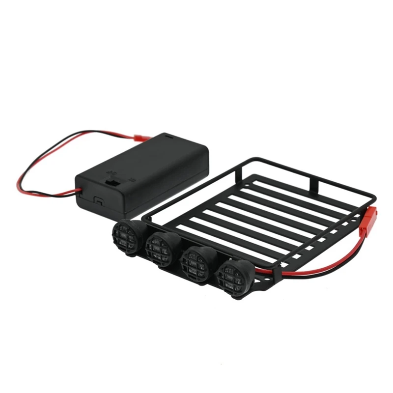 Metal Roof Rack Luggage Tray With LED Light For Xiaomi Suzuki Jimny 1/16 RC Crawler Car Upgrade Parts