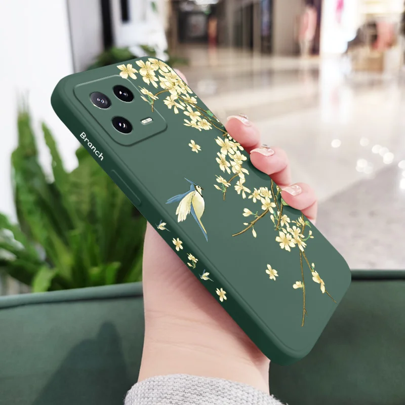 Plum Tree Branch Phone Case For Xiaomi Mi 14 14T 13 13T 12 12X 12T 12S 11 11T 10 10T 9 9T Pro Lite Liquid Silicone Cover