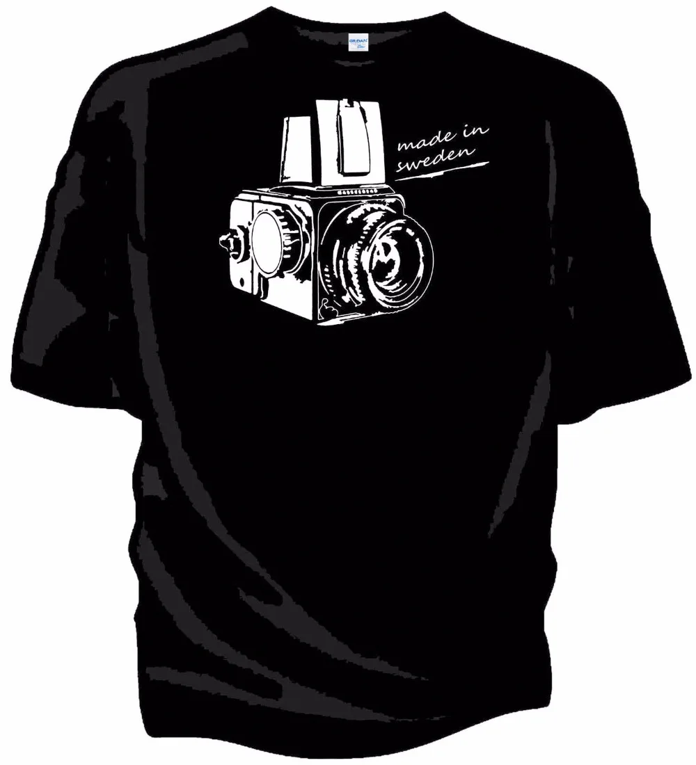 

For Men New Short Sleeve Cotton Casual Tee Shirt Brand Clothing Vintage Camera 'Made In Sweden' Original Artwork T-Shirt