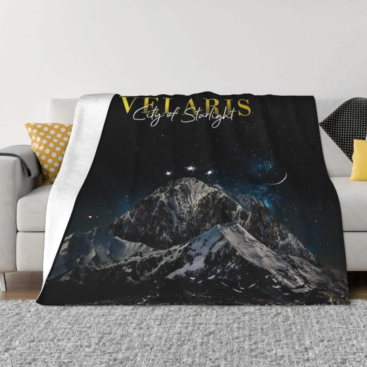 

Velaris - City Of Starlight, мягкое Флисовое одеяло с надписью «Court Of Dreams», мультяшное портативное одеяло для гостиной, не скатывается