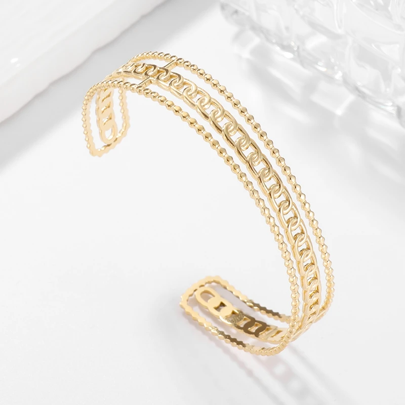 Классические открытые браслеты-манжеты из нержавеющей стали регулируемая