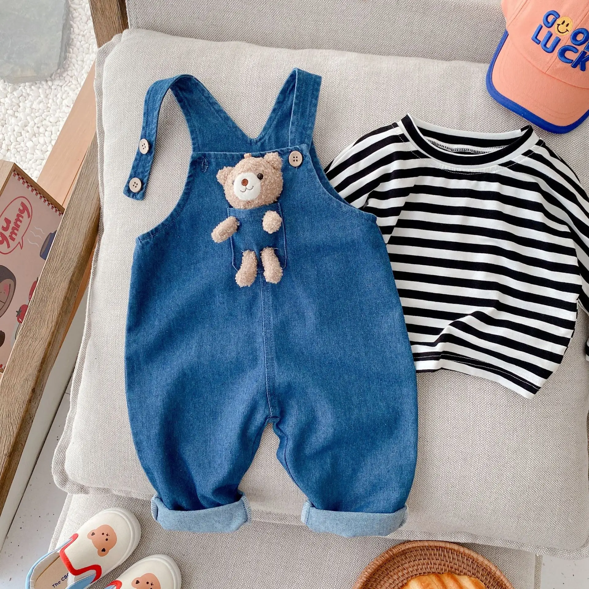 

Old Girls Jumpsuit Baby Give For Year Boys' Pants Strap Girls' 0-3 Autumn Jumpsuit Bear Jeans Baby Kids Casual Pants Overalls