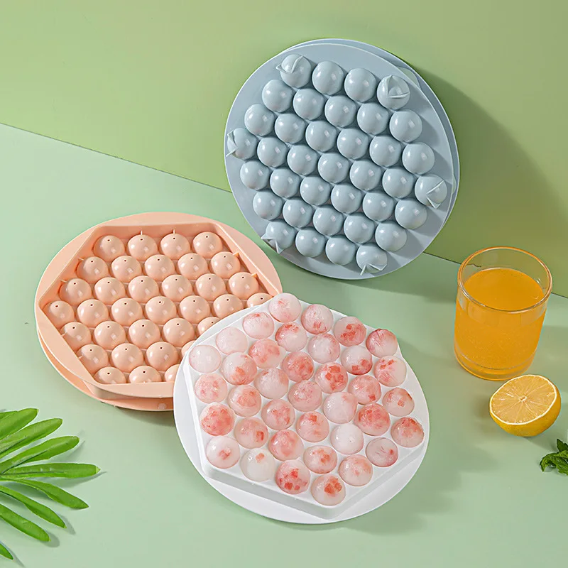 

Colored Round Ice Ball Popsicle Cube Tray Manufacturer PP Plastic Tool Food Grade Mould With Lid For Cold Drinks Home Kitchen