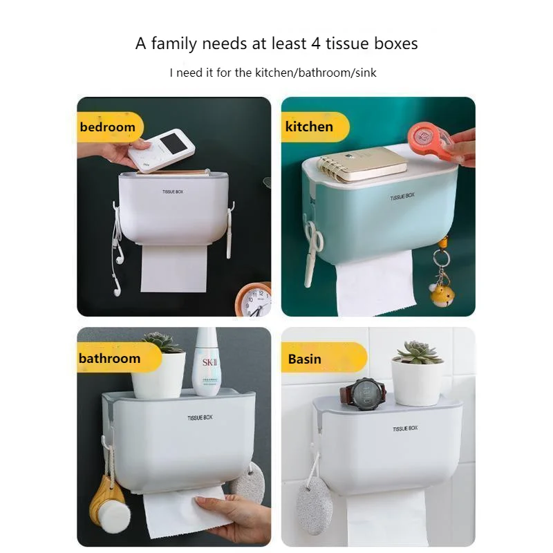 Коробка для туалетной бумаги без перфорации водонепроницаемая настенная