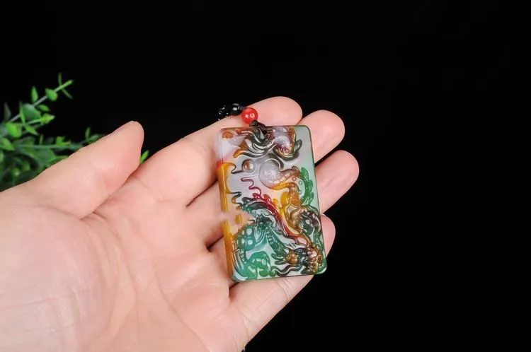 Xinjiang Hetian Jade Color Laban Xiao Ping ɺn брендовая подвеска Золотой Нефритовый дракон для