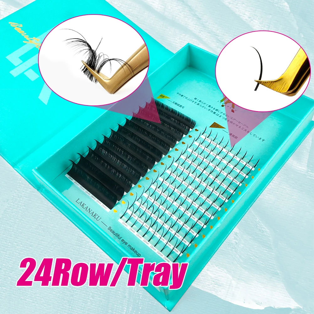 

LAKANAKU Professional Eyelashes Extensions Set Volume Classic Lashes Matte Black Individual Cilios Mix Tray