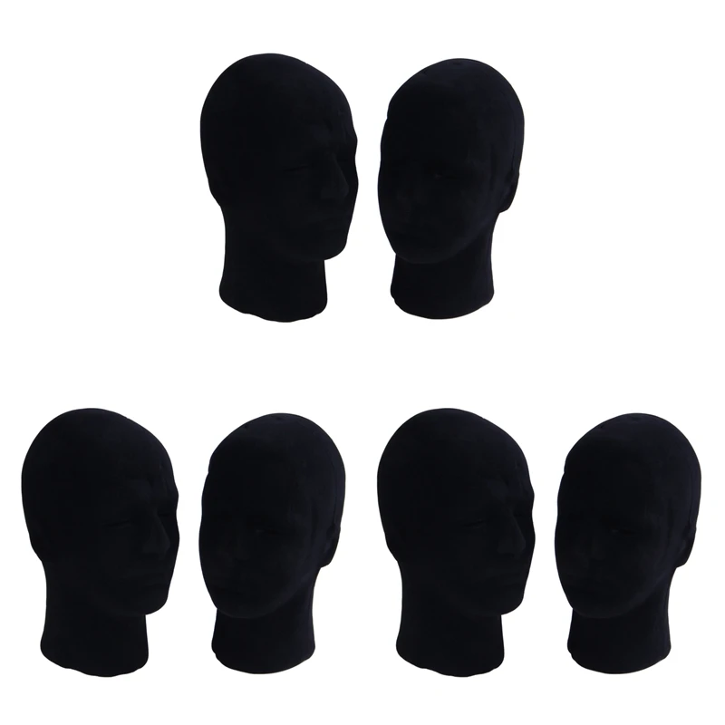 

Мужская модель из пенополистирола, манекен для головы, подставка для выставки в магазине, 6 черных