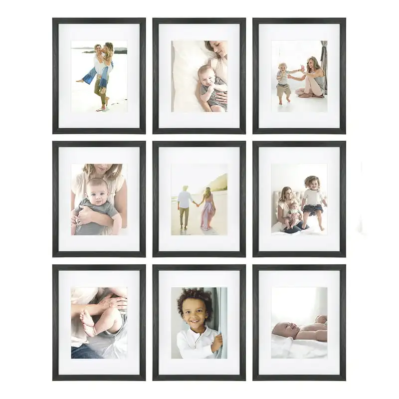 

Piece Gallery Wall Frame Set, 11x14 in. Matted to 8x10 in. (Matte Black) Photocard holder Photo card holder Kpop photocard holde