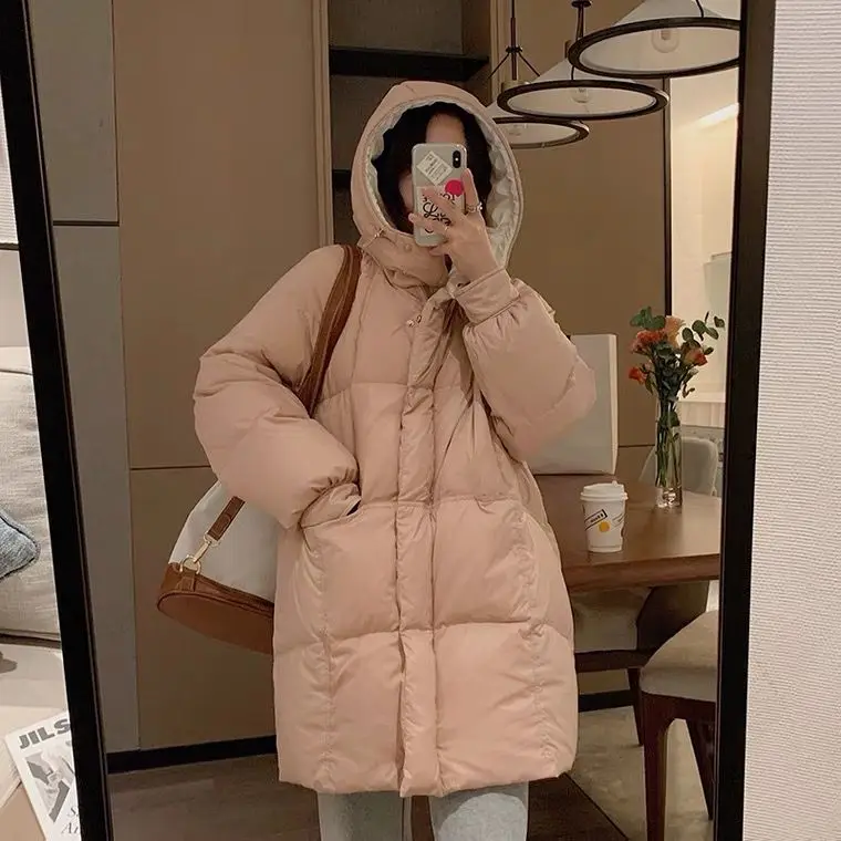 Officer Figure In The New Female Down Jacket In The Winter Season Long Small Cotton-padded Jacket Waist Students Cotton-padded C