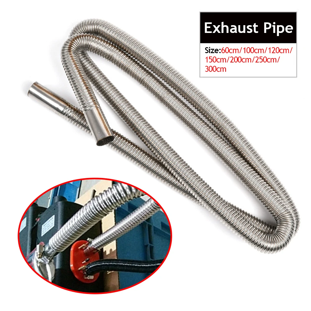 

60cm 100cm 120cm 150cm 200cm 250cm 300cm Air Diesel Parking Heater Stainless Steel Exhaust Pipe Tube Gas Vent Hose Car Truck VAN
