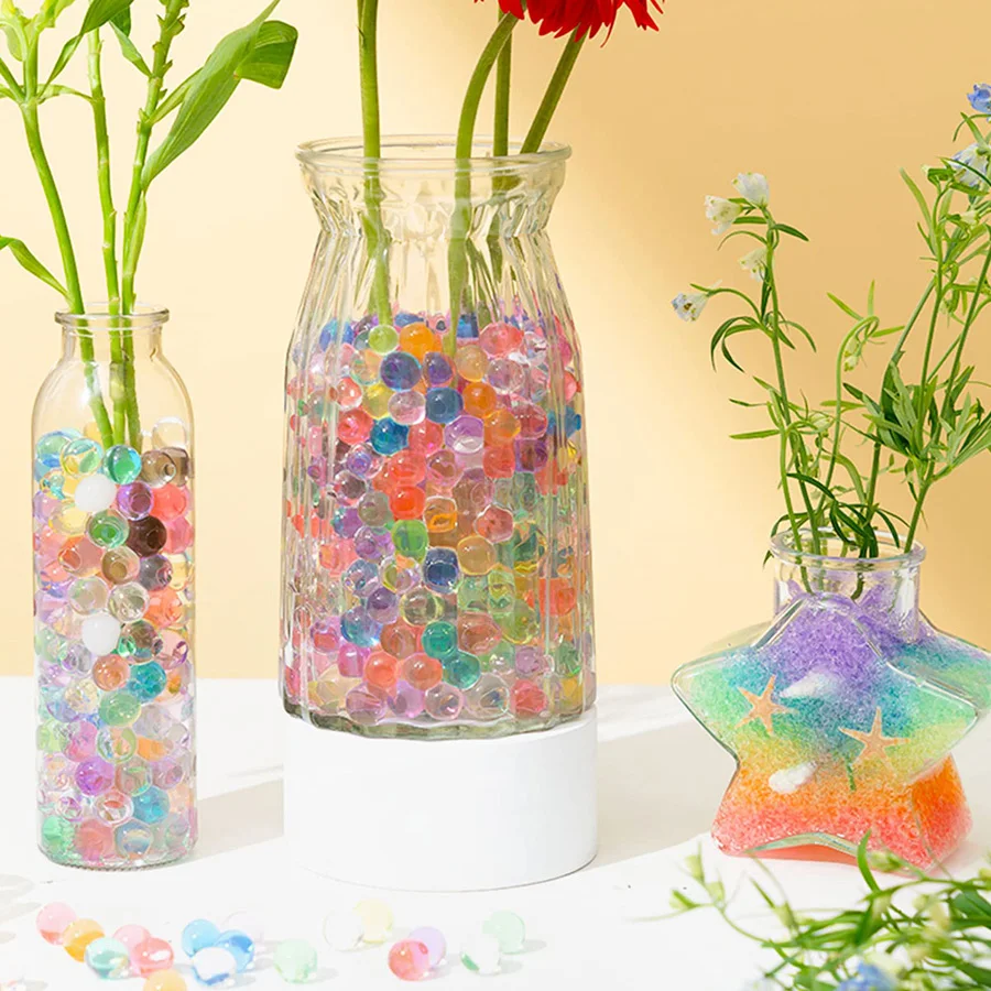 10,000pcs Water Beads for Floating Candles Red Crystal Soil Waterbeads House Gel Ball Garden Seads Decorations Clear Vase Filler images - 6