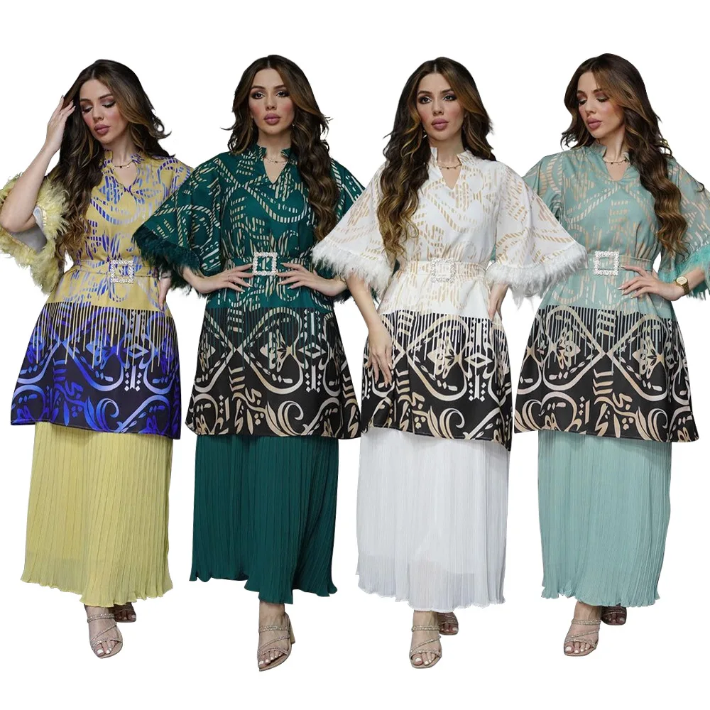 Элегантное женское модное платье с принтом Abaya мусульманское женский сарафан