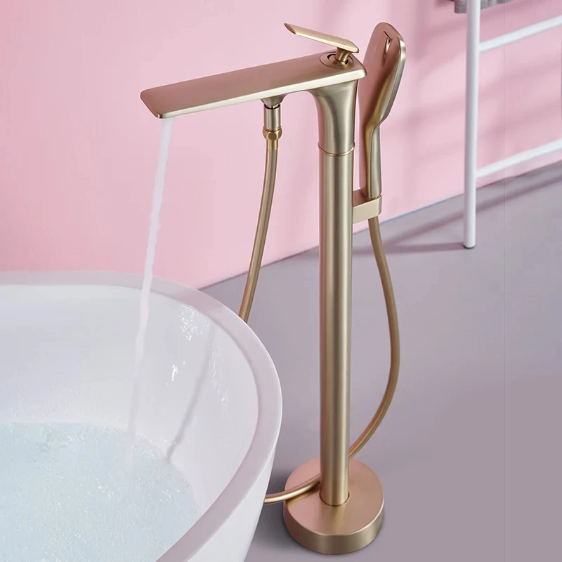 Матовый золотой латунный смеситель для душа в ванной комнате Robinet De Baignoire