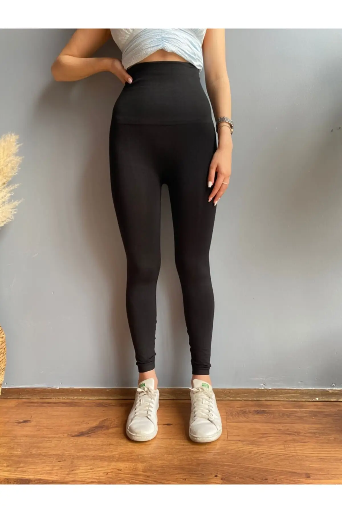 Women's Black Knitted Biker Tights