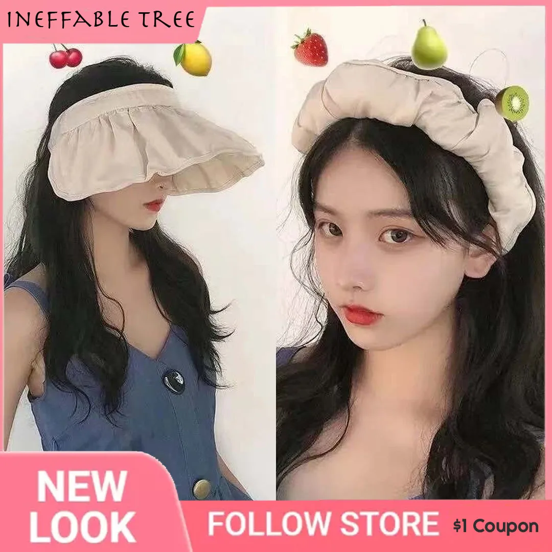 

Korean Summer Hats For Women Empty Top Shell Shape Sun Hat Sunshade Sunscreen Sun Protection Beach Hat Ladies Gorras Hombre