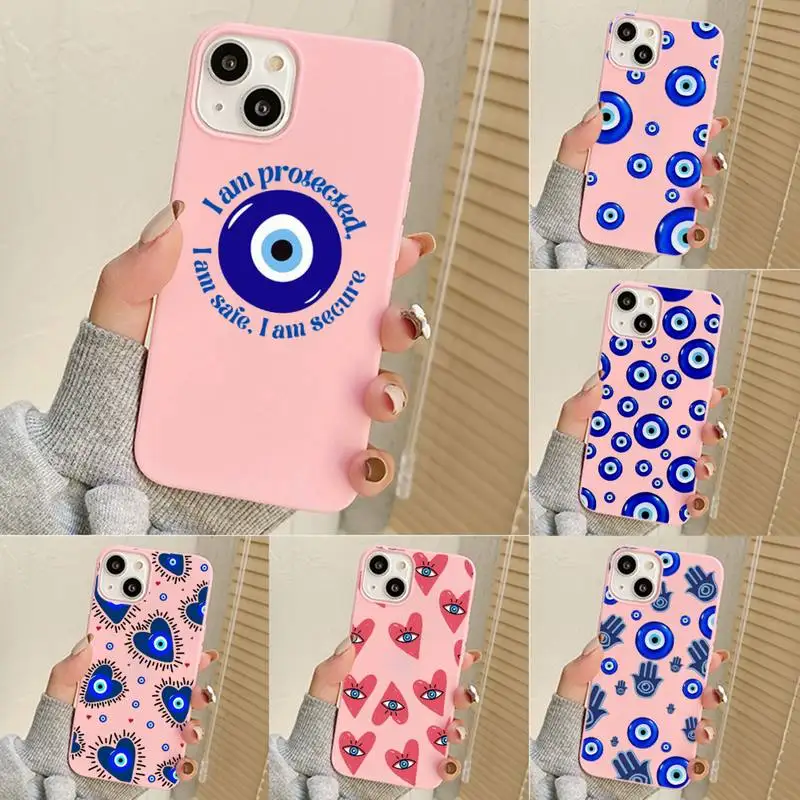 

Turkish Lucky Blue Evil Eye Abstract Phone Case For Iphone 7 8 Plus X Xr Xs 11 12 13 Se2020 Mini Mobile Iphones 14 Pro Max Case