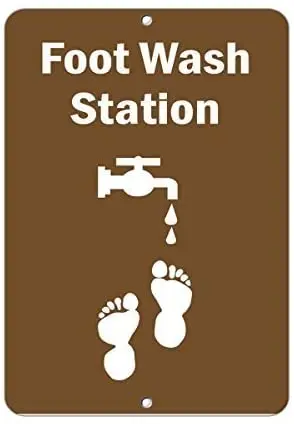 

Tin Sign Poster Foot Wash Station Metal Wall Sign Home Shopping Mall Supermarket Wall Decoration Retro Metal Plate 12*8 Inch