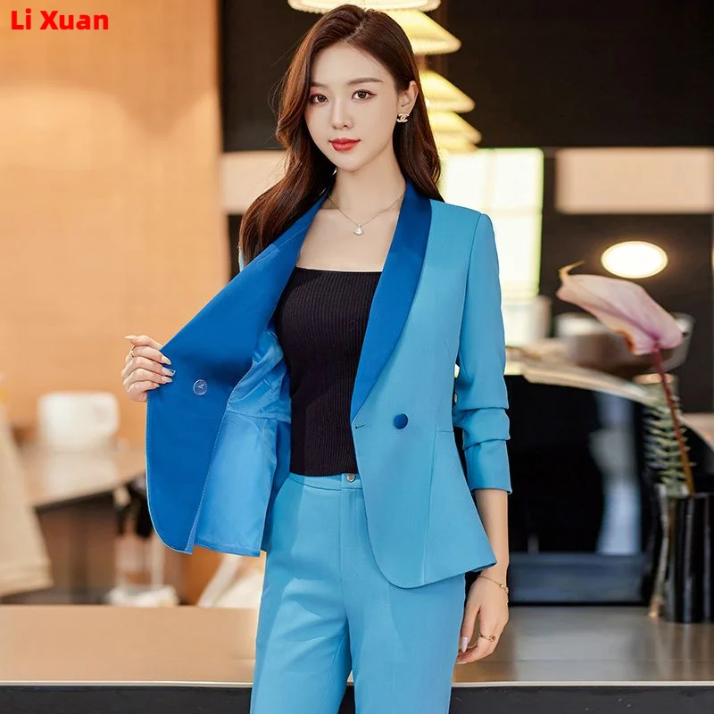 Superior Quality Spring Formal Ladies Fashion Blazer Women Business Suits with Sets Work Wear Office Casual Pants Jacket Suit