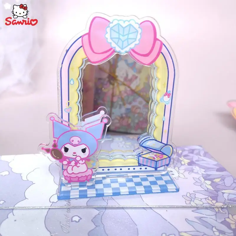 

Kawaii Sanrio Kuromi Mirror Anime My Melody Cinnamoroll Acrylic Desktop Stand Decoration Cute and Sweet Gifts for Children