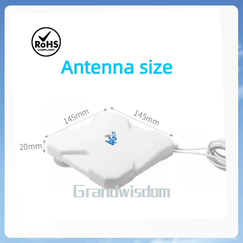 Фото Антенна 4G LTE 700-2700 МГц, усиление 35dBi, двойной кабель, разъемы SMA Male X2, 698-960/1700-2700 МГц для роутера/репитера Huawei 4G №2