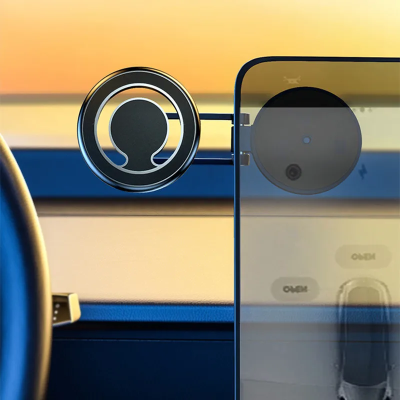 Magnetic Macsafe Folding Phone Holder In Car Dashboard Stand Suporte Celular Carro Telephone Voiture For iPhone 14 13 Pro Max