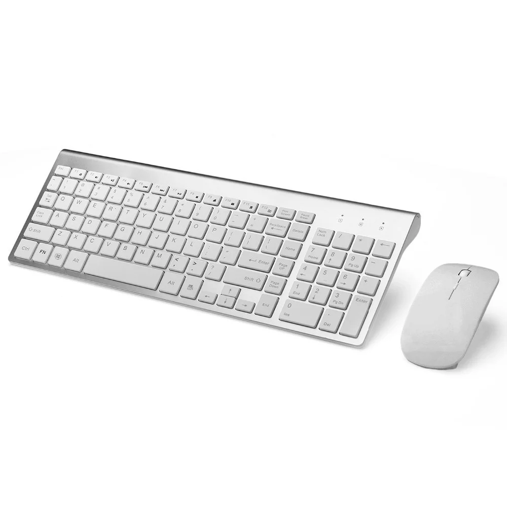 

Ergonomic Ultra-Thin Low-Noise 2.4G Wireless Keyboard and Mouse Combo for Mac Pc Windows XP/7/10 Android Tv Box