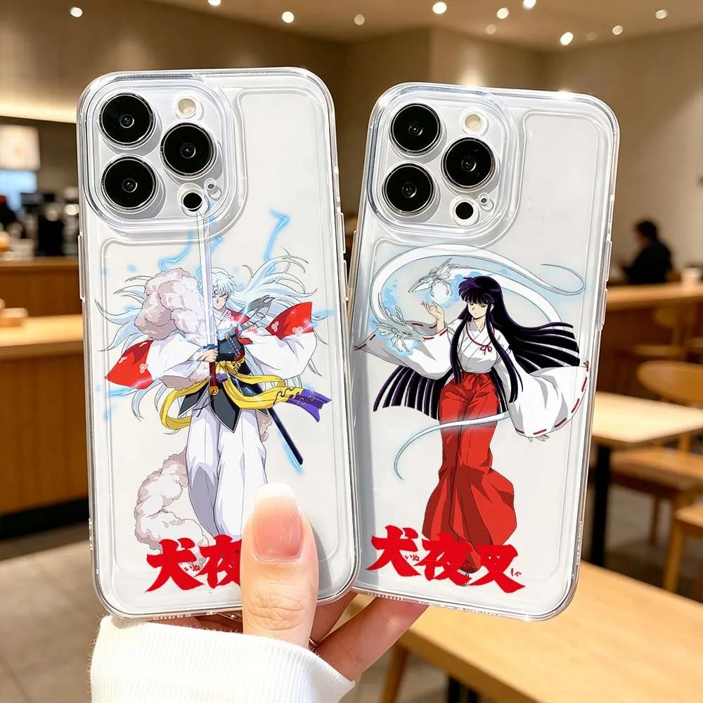 Фото Инуяша для Apple iPhone 17 16 15 14 13 12 11 Pro Plus Max Защитный прозрачный чехол для телефона №2