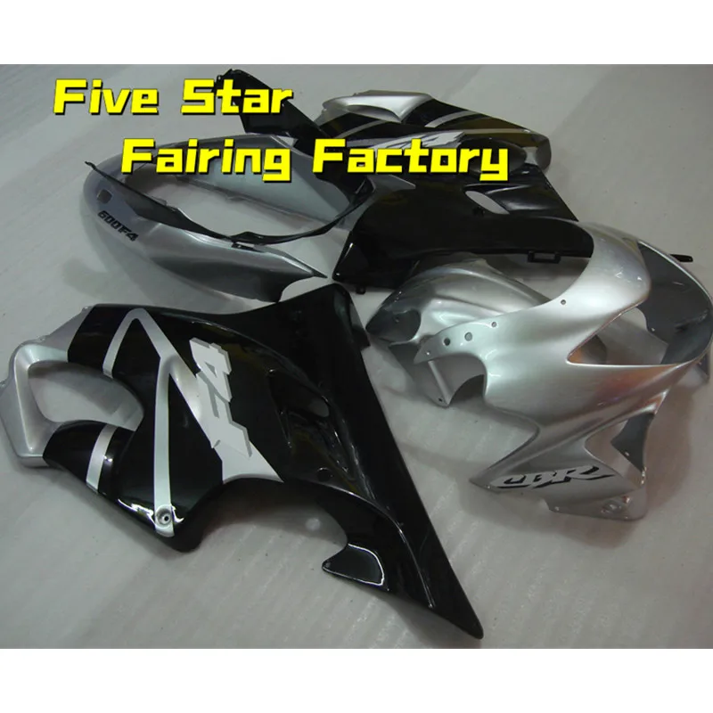 

Комплект обтекателей для мотоцикла Honda CBR 600 F4 1999 2000 кузов CBR600 F4 99 00 инъекция CBR600F4 серебристо-черный Высокое качество