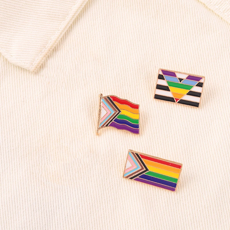 

Creative Rainbow Flag Brooch Gradient Enamel Pins Rainbow Series Brooch Personalized Pride Flag Brooch Lapel Badge Lapel Pins