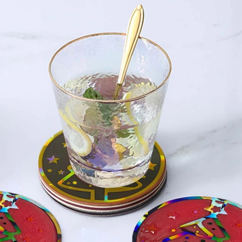 

Diy Homemade Tray Mold Coffee Light Christmas Tree Silicone Mold Round Placemat Mold for Diy Crafts