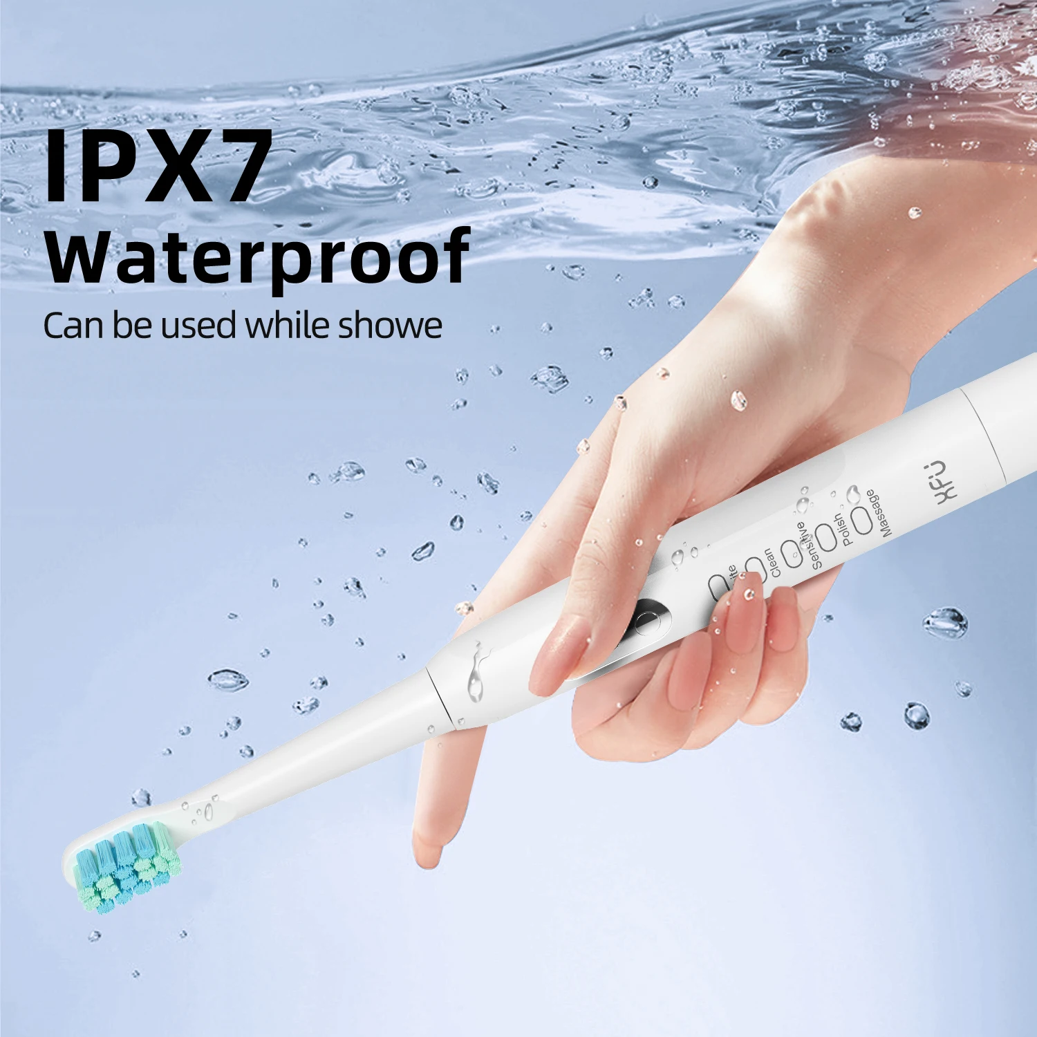 Детская Электрическая Зубная Щетка Черно-белая 5 Режимов Чистки Мягкая Щетина 40000