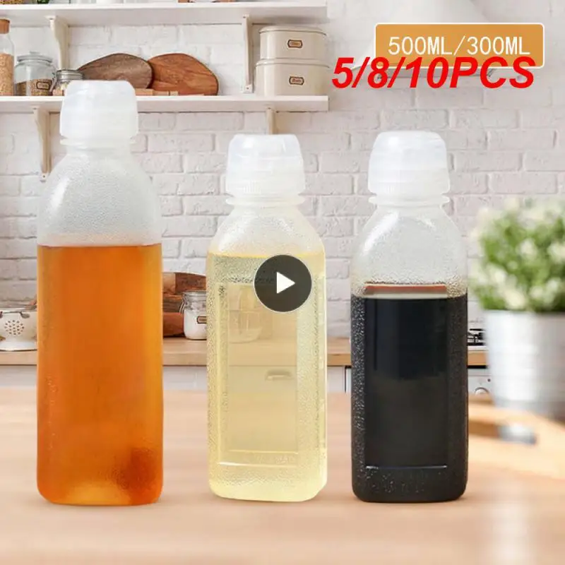 

5/8/10PCS Creative Extruded Oil Bottle High Quality Plastic Condiment Bottles Olive Oil Gravy Kitchen Accessory Wholesale