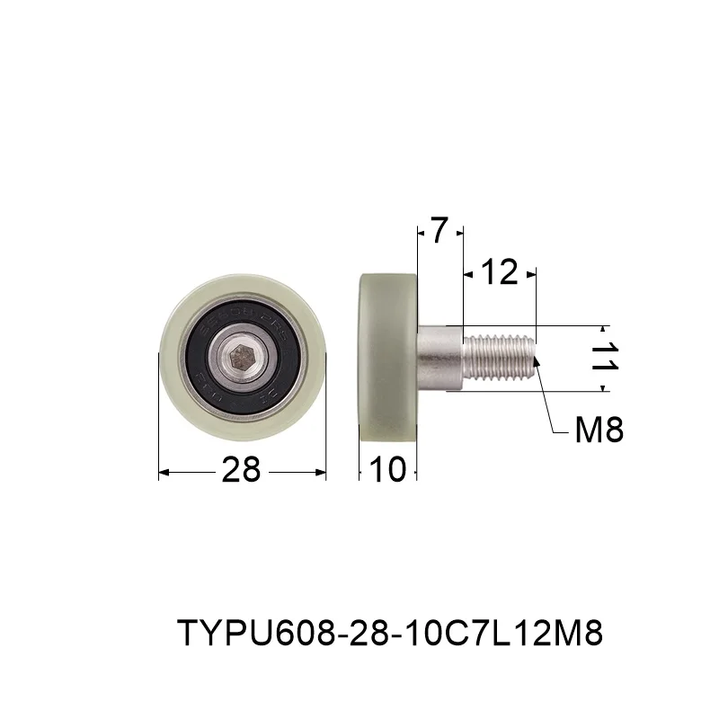 

Полиуретановый ролик для дверей TYPU608-28-10