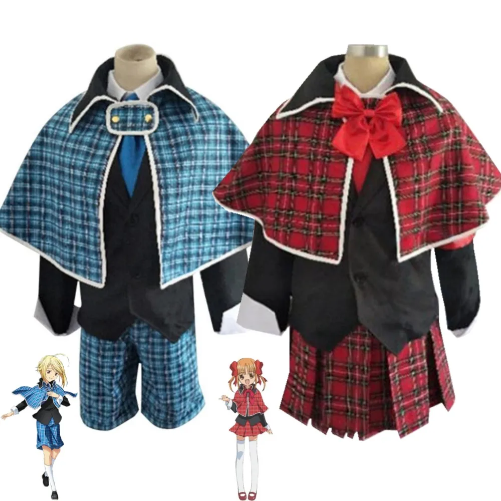 

Anime Shugo Chara Yuiki Yaya Ace Hotori Tadase King`S Chair Souma Kuukai Cosplay Costume Red Blue School Uniform Hallowen Suit