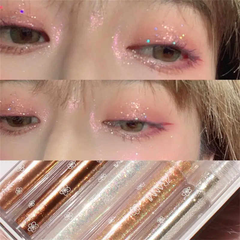 

Brighten Sparkling Eyes Highlight Eyeshadow Waterproof 5 Colors Pearlescent Shiny Eye Shadow Shimmer Sequins Liquid Eyeshadow