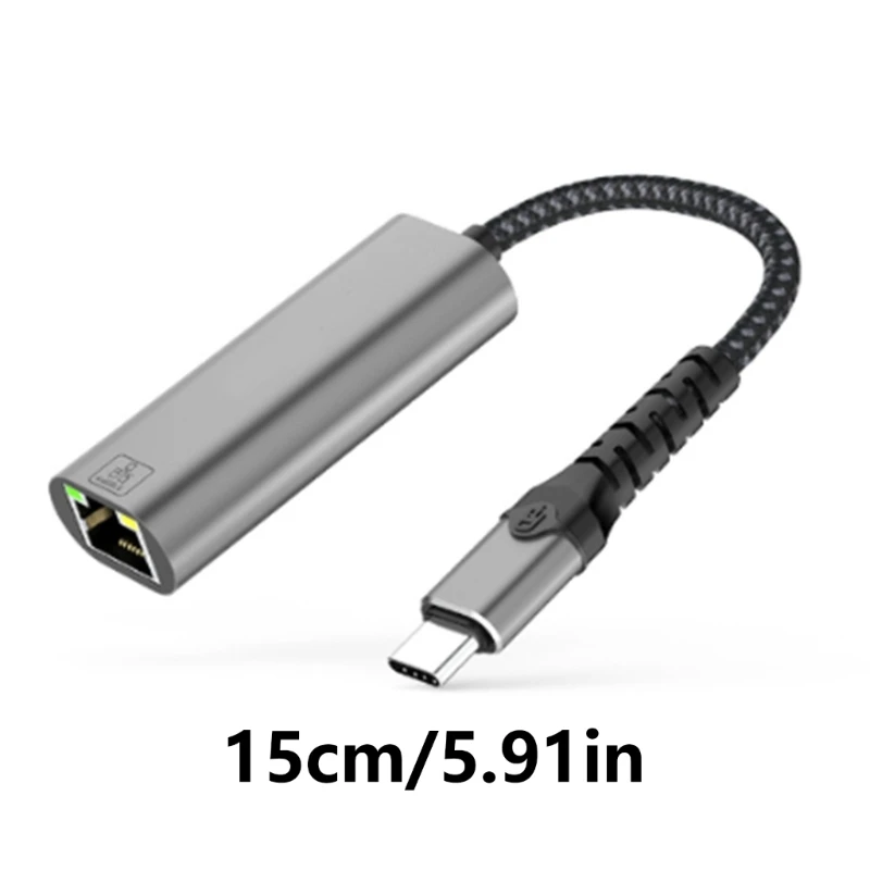 Адаптер сетевой карты USB Type C к RJ45 Ethernet LAN Поддержка 2 5 Гбит/с