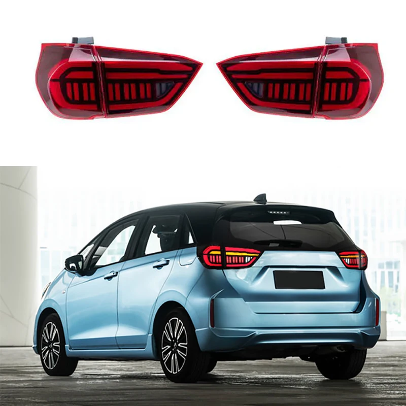 

Задний фонарь в сборе для Honda Fit/Jazz 2021, модифицированный светодиодный тормозной фонарь для вождения, перевернусветильник свет, поток рулевого управления, внешние аксессуары
