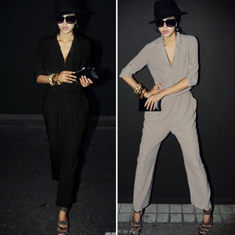 Шикарные женские комбинезоны с завышенной талией шифоновые брюки Harren длинным