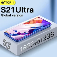 Global Version Galay S21 Ultra 5G Smartphone 6.7 Inch 6000mAh Android Celular 16G 512GB 48MP Camera Unlocked Phone Mobile Phones