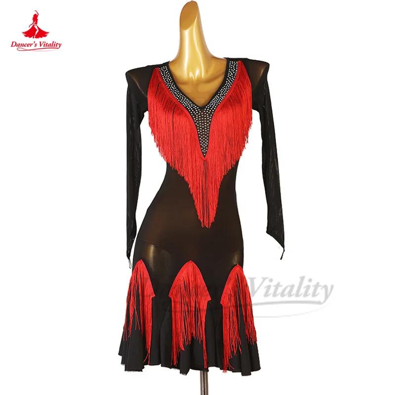 

Женское платье для латиноамериканских танцев, профессиональное платье с юбкой для выступлений, платье для латиноамериканского Танго по индивидуальному заказу