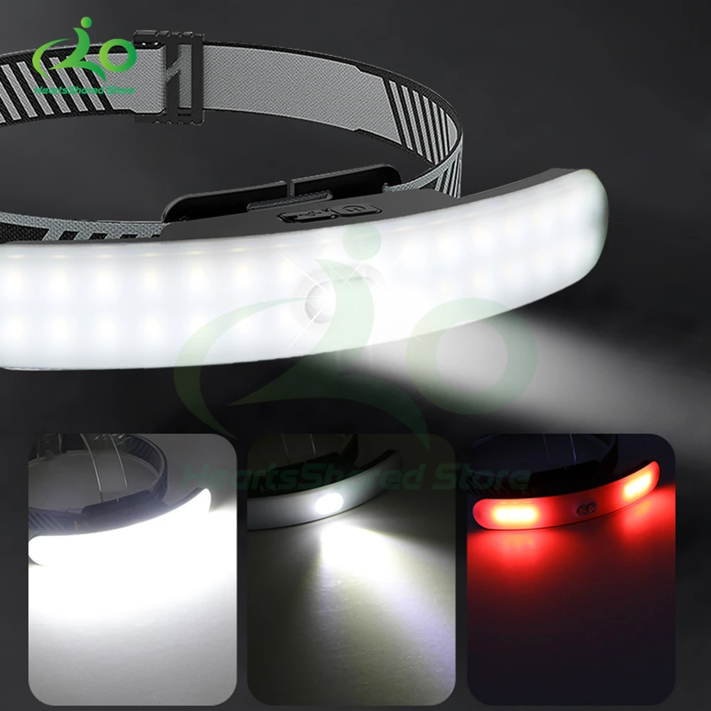 

Новый стиль COB портативный налобный фонарь с зарядкой от USB фонарик для езды на велосипеде на открытом воздухе Рыбалка налобный фонарь с кра...