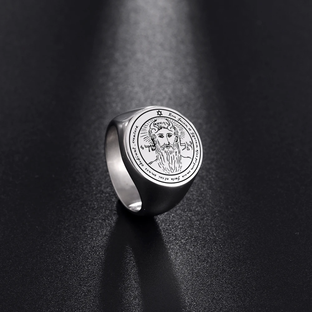 

Кольца Teamer Magical Blessed Seal of Solomon для мужчин, винтажные кольца из нержавеющей стали в стиле панк «Семь архангелов», ювелирные изделия оптом кольц...