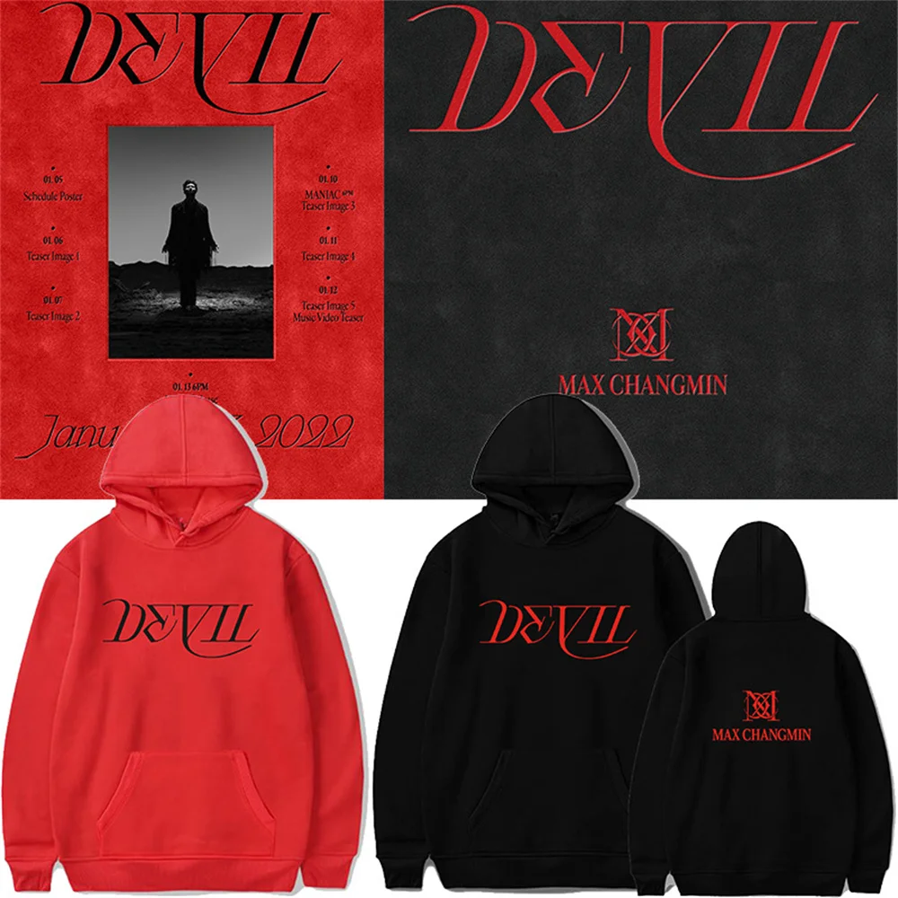 

Толстовка TVXQ с капюшоном с изображением дьявола, толстовка в стиле K-POP, хип-хоп, осенне-зимние толстовки