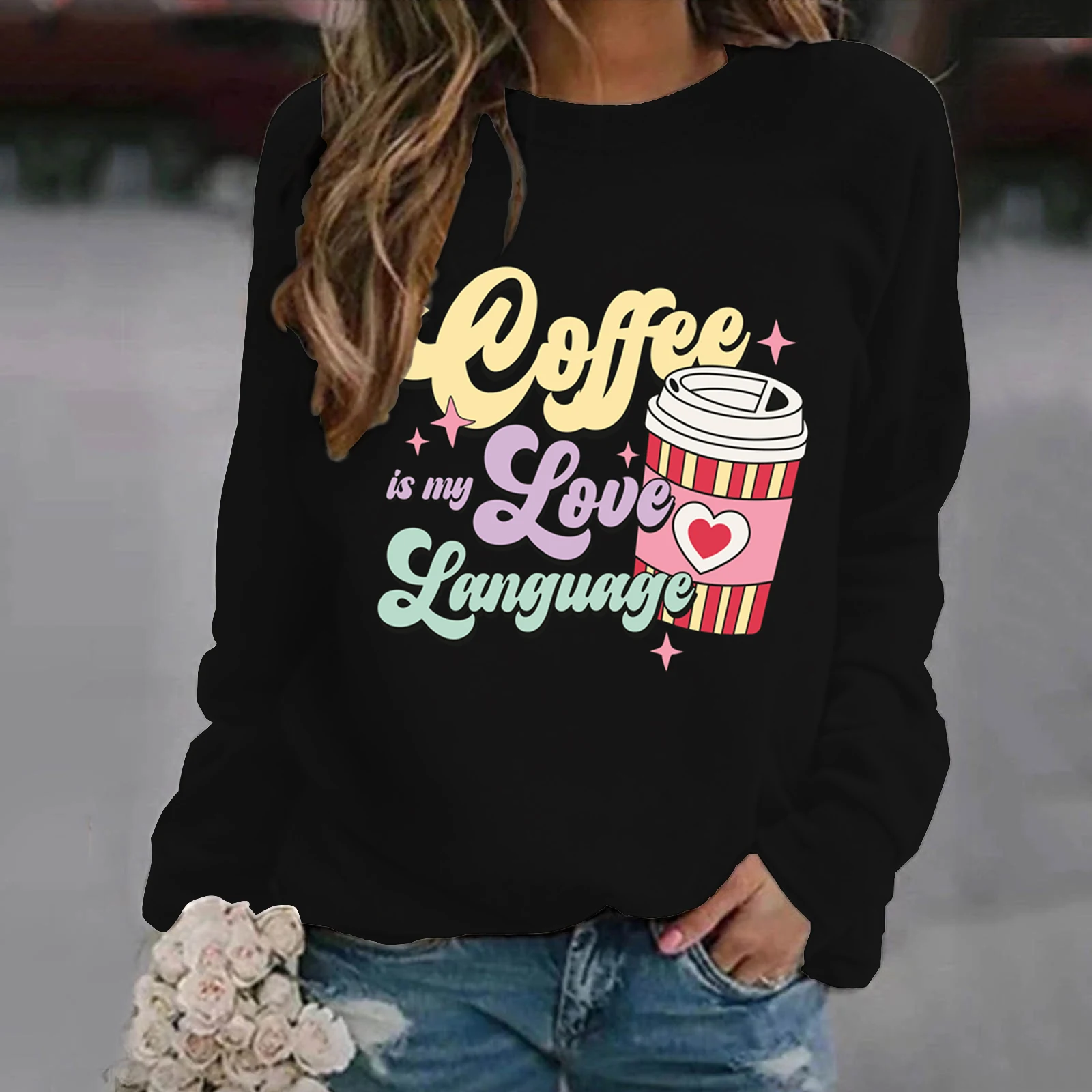 

Y2k Retro Hoodie Men Streetwear Unisex Harajuku Sweatshirt Female Graphic Tops Cartoon Hoodie Coffee Love Language Harajuku