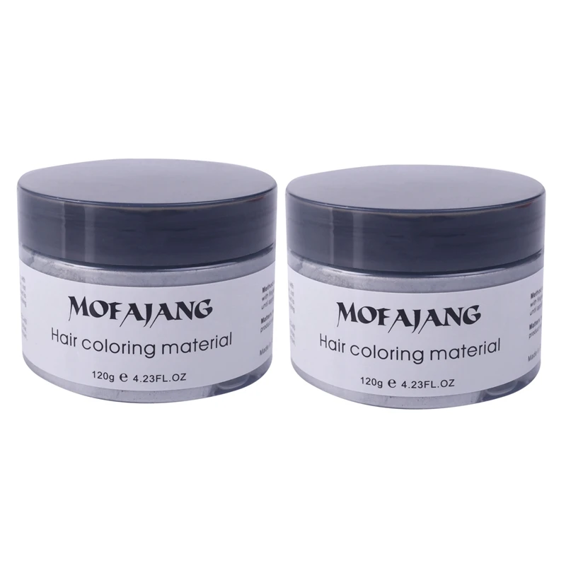 

2X Mofajang Style Styling Products Hair Color Wax Dye One-Time Molding Paste Hair Dye Wax Make Up Gray