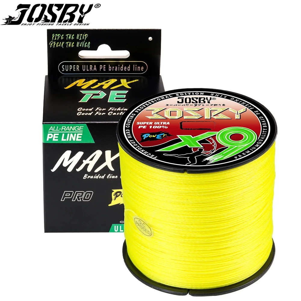 

JOSBY Braided Fishing Line 9/8 Strands 300M 500M 100M Multifilament PE Wire 10LB-100LB Strong Japan Cord For Carp Accessories