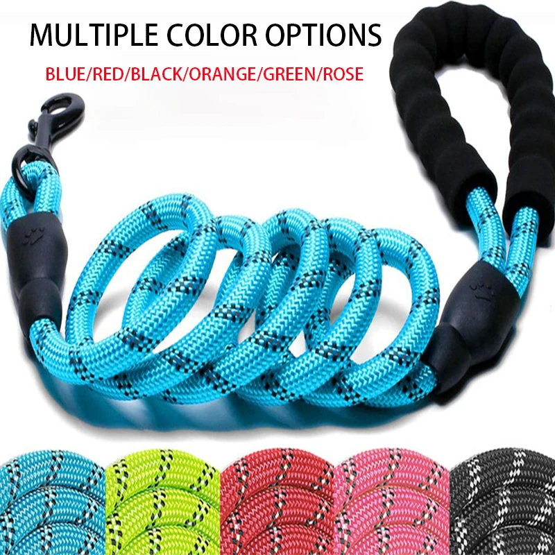 

2022 New Strong Pet Dog Leash with Highly Reflective Threads No Tangles and Comfortable Padded Handle Suitable for Dogs