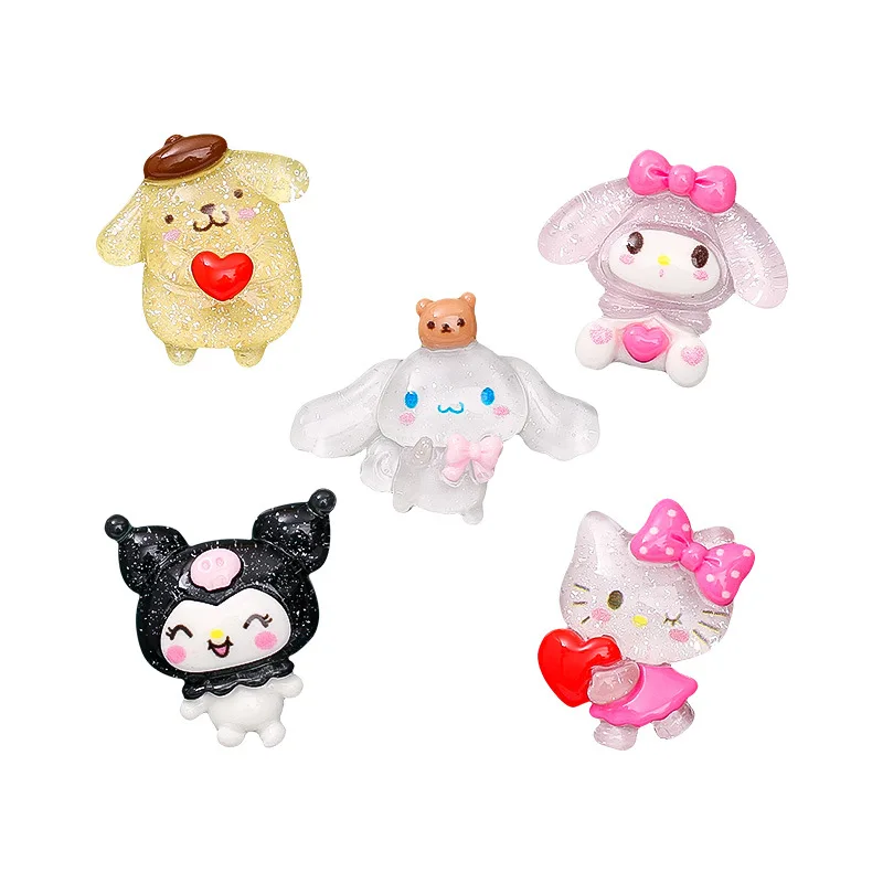 

Милые аниме Kuromi Kittys Onpompurin, орнамент из смолы, искусственные заколки-невидимки, аксессуары для чашки, красивый подарок на день рождения