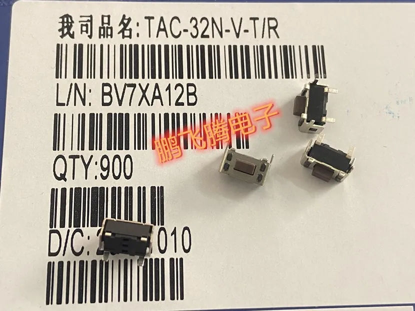 10 шт./лот Тайвань Yuanda DIP TAC-32N-V-T/R тактовый переключатель 3 5*6*5 патч 2 фута с боковой